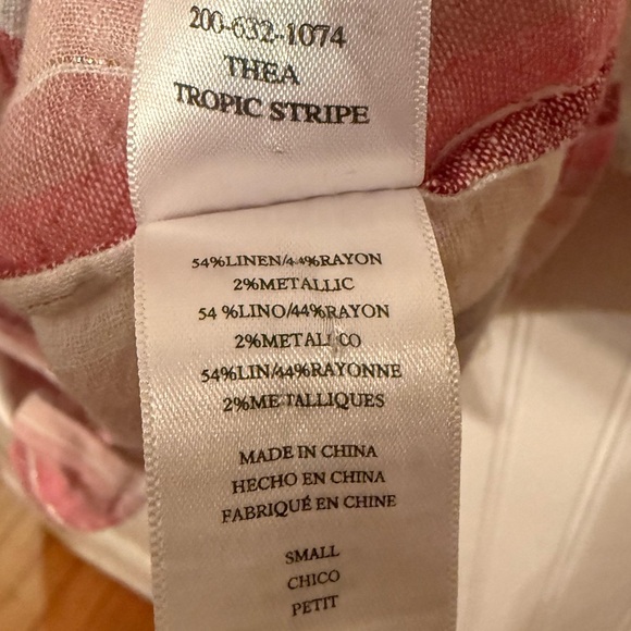 Rails Thea Linen Striped Shirt Tropic Stripe Small - Picture 4 of 6